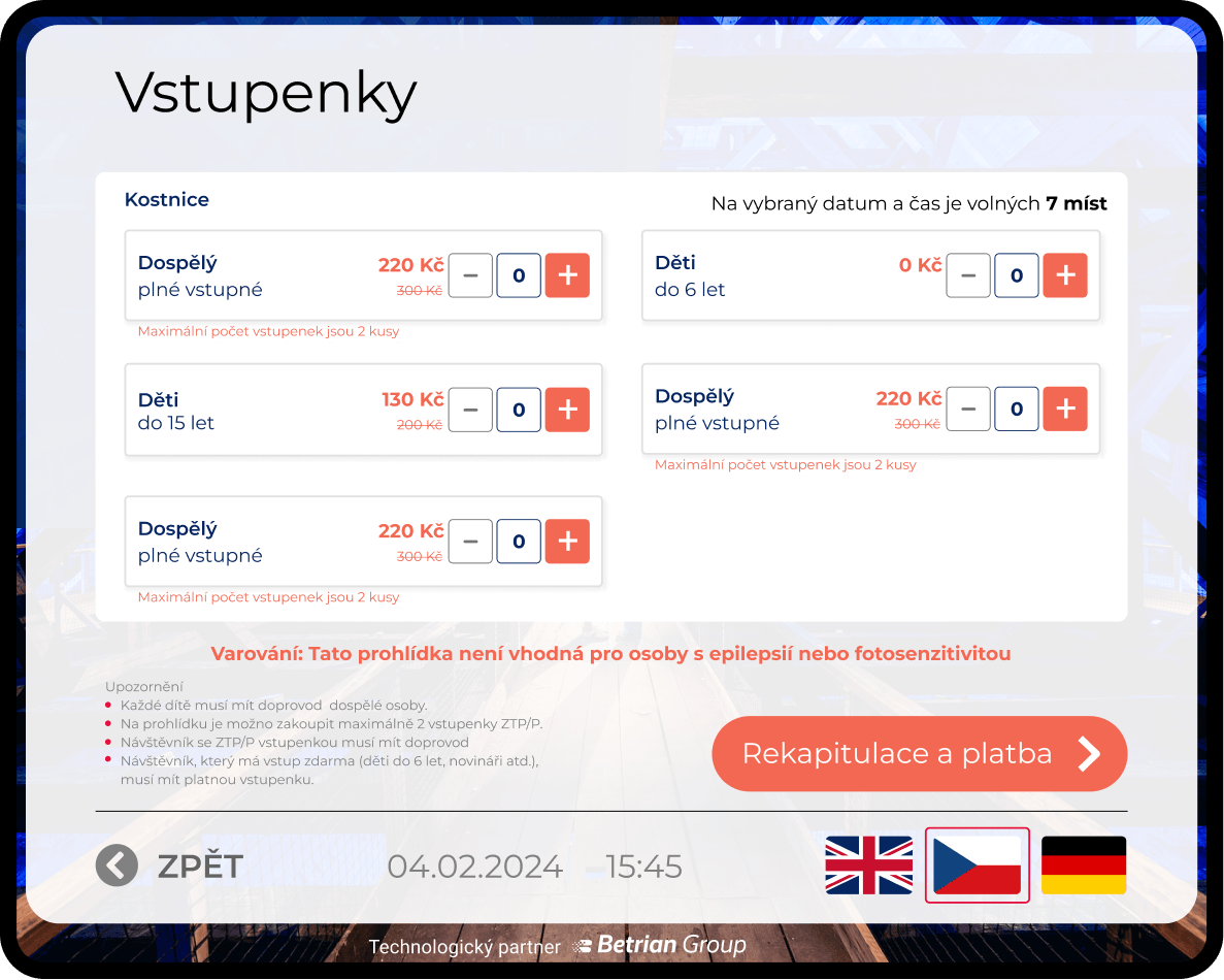 Recepční a rezervační kiosky